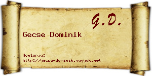 Gecse Dominik névjegykártya